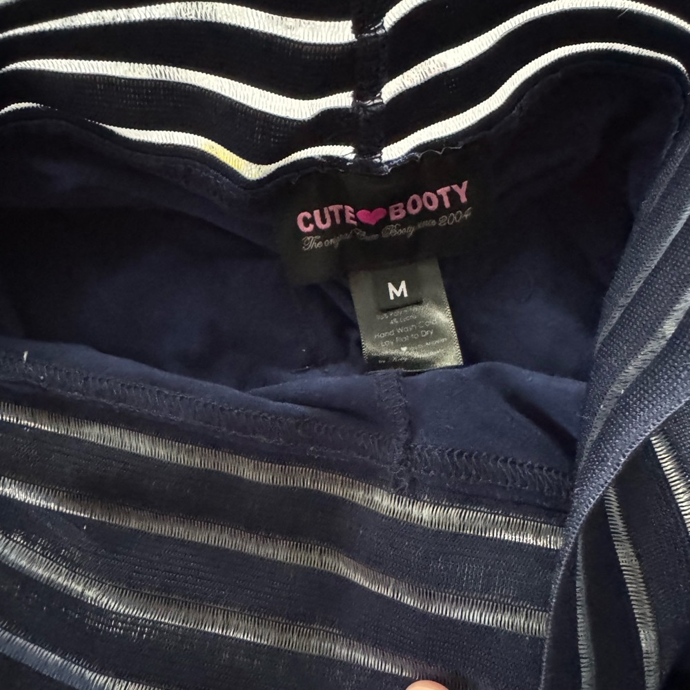 Cute Booty Lounge Navy and White Striped Leggings
